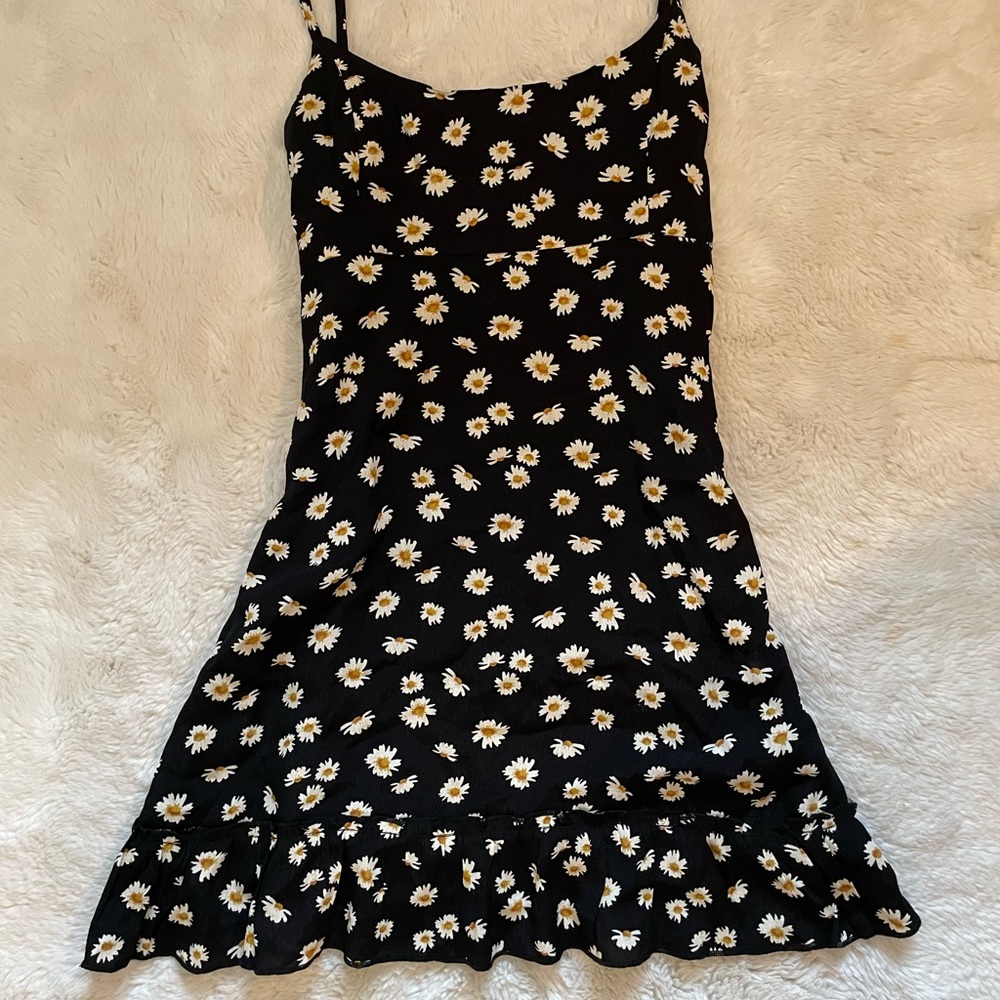 Black summer dress with flowers